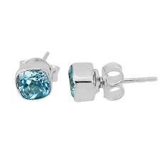 925 sterling silver 2.24cts natural blue topaz stud earrings jewelry n37428