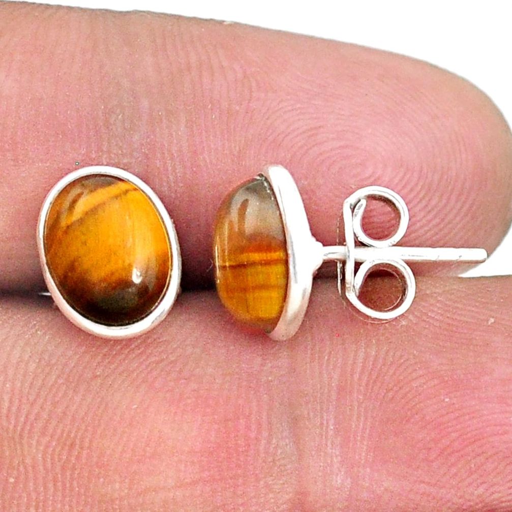 925 sterling silver 5.20cts natural brown tiger's eye earrings jewelry r73080