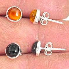 925 sterling silver 5.70cts natural brown tiger's eye onyx stud earrings r81610