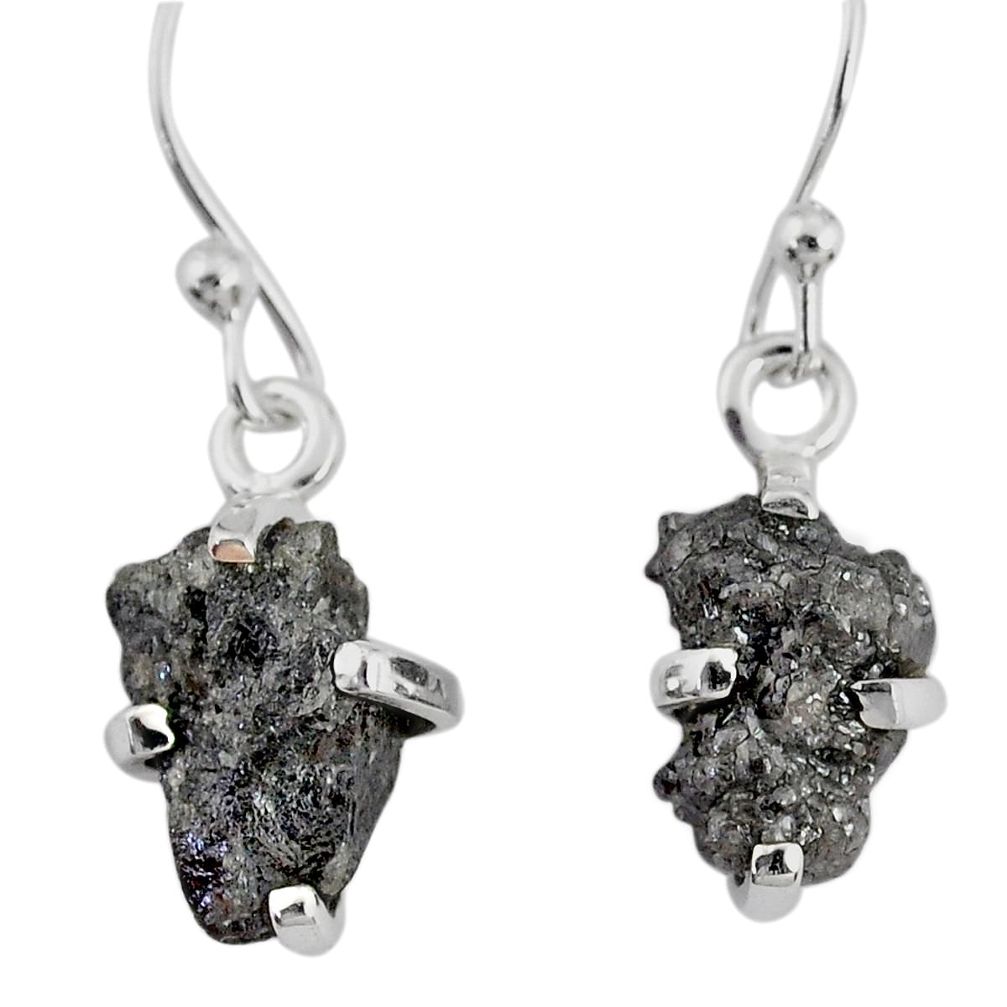 925 silver 4.16cts natural diamond rough handmade dangle earrings r79168