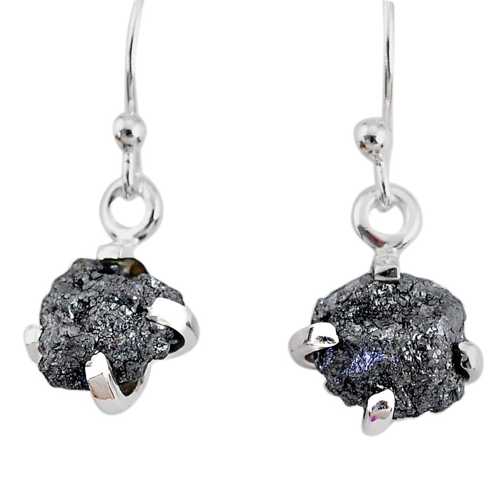 925 silver 3.67cts natural diamond rough handmade dangle earrings r79180