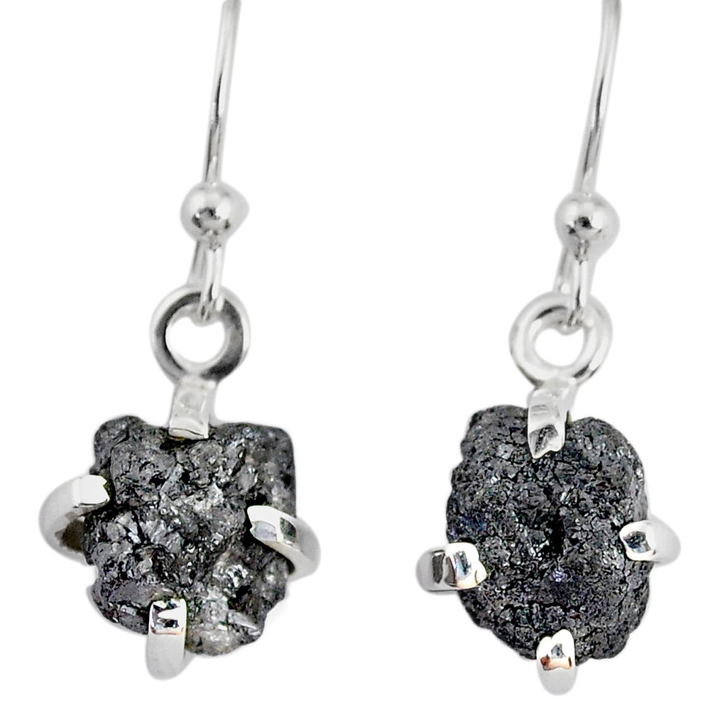 925 silver 3.75cts natural diamond rough handmade dangle earrings r79188