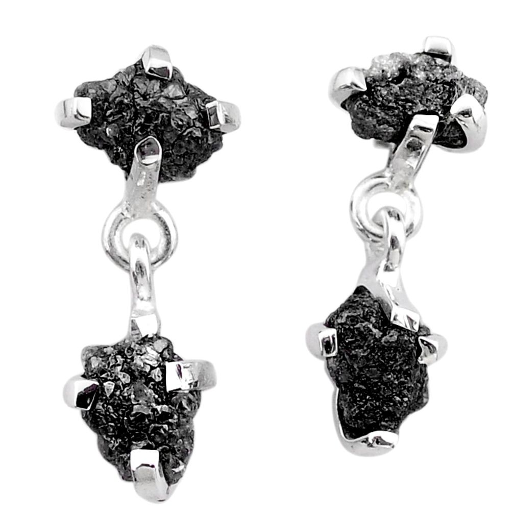 925 sterling silver 6.94cts natural diamond rough dangle earrings jewelry t25714