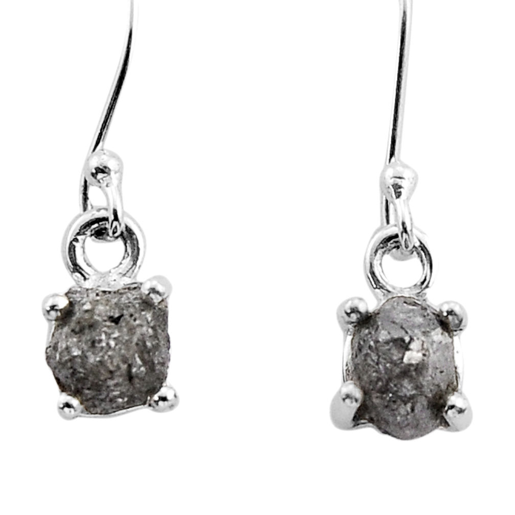 925 sterling silver 3.96cts natural diamond rough dangle earrings jewelry y60983