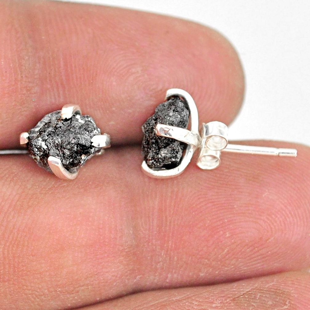 925 sterling silver 4.22cts natural diamond rough stud earrings jewelry r79071