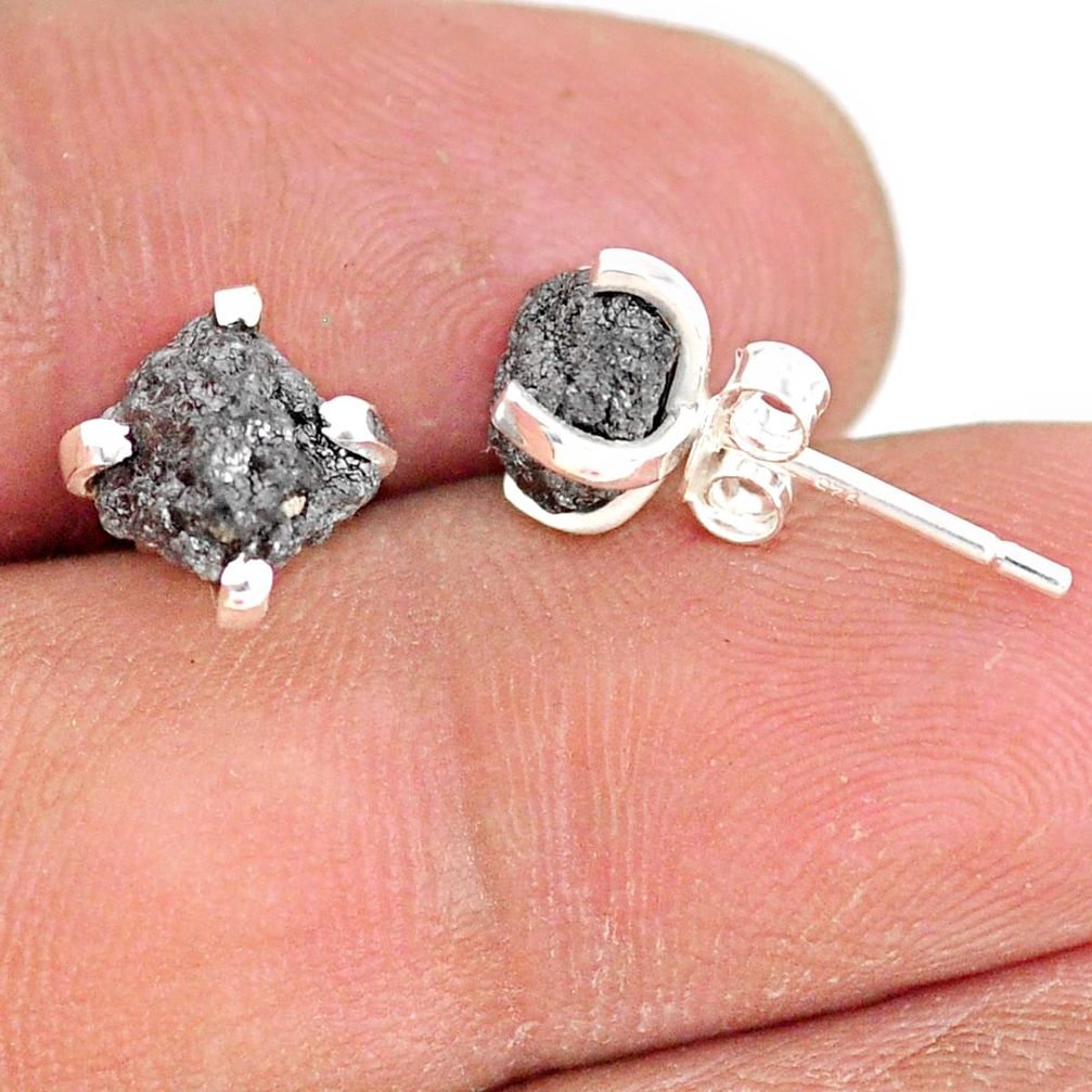 925 sterling silver 3.93cts natural diamond rough stud earrings jewelry r79074