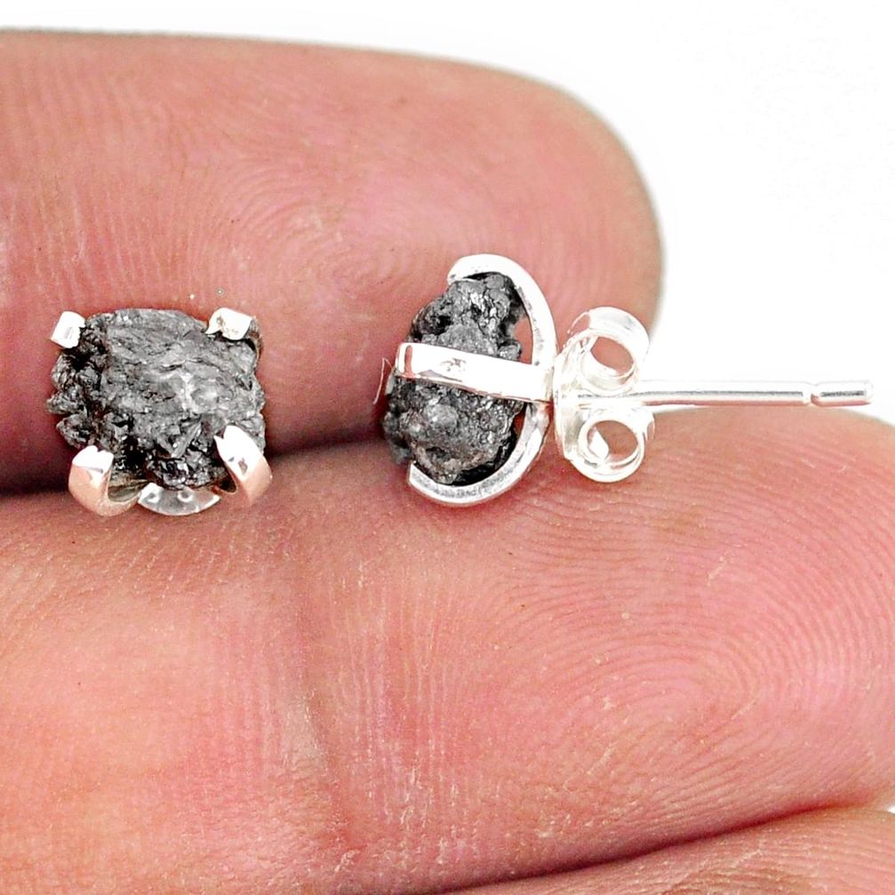 925 sterling silver 3.46cts natural diamond rough stud earrings jewelry r79078