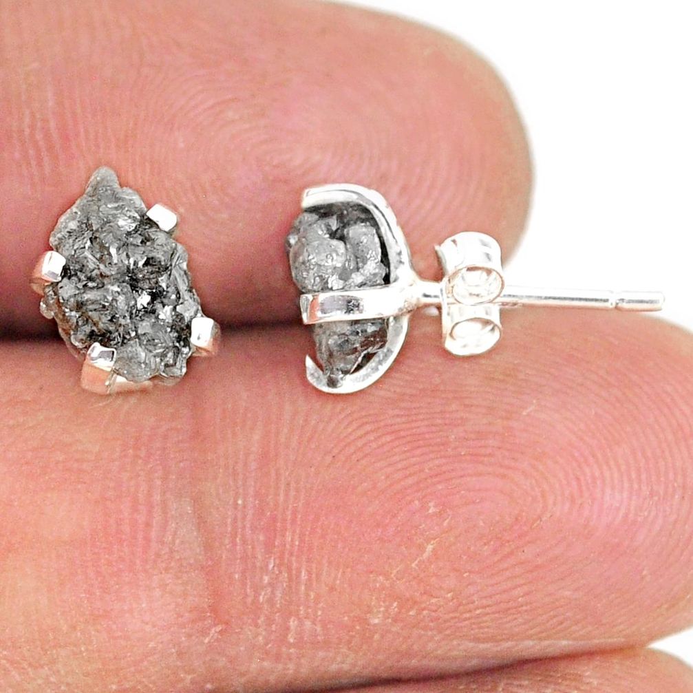 925 sterling silver 4.33cts natural diamond rough stud earrings jewelry r79096