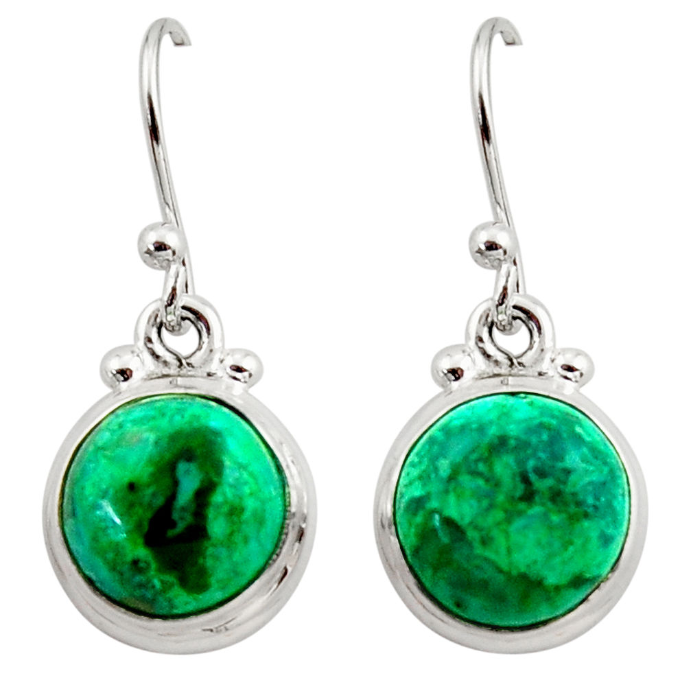 Clearance Sale- 925 sterling silver 9.37cts natural green azurite malachite earrings r34774