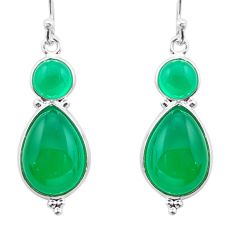 925 sterling silver 11.93cts natural green chalcedony chandelier earrings t82614