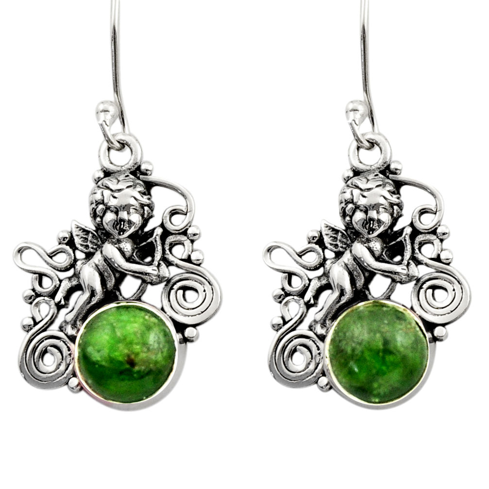 ver 9.03cts natural green chrome diopside angel earrings d40799
