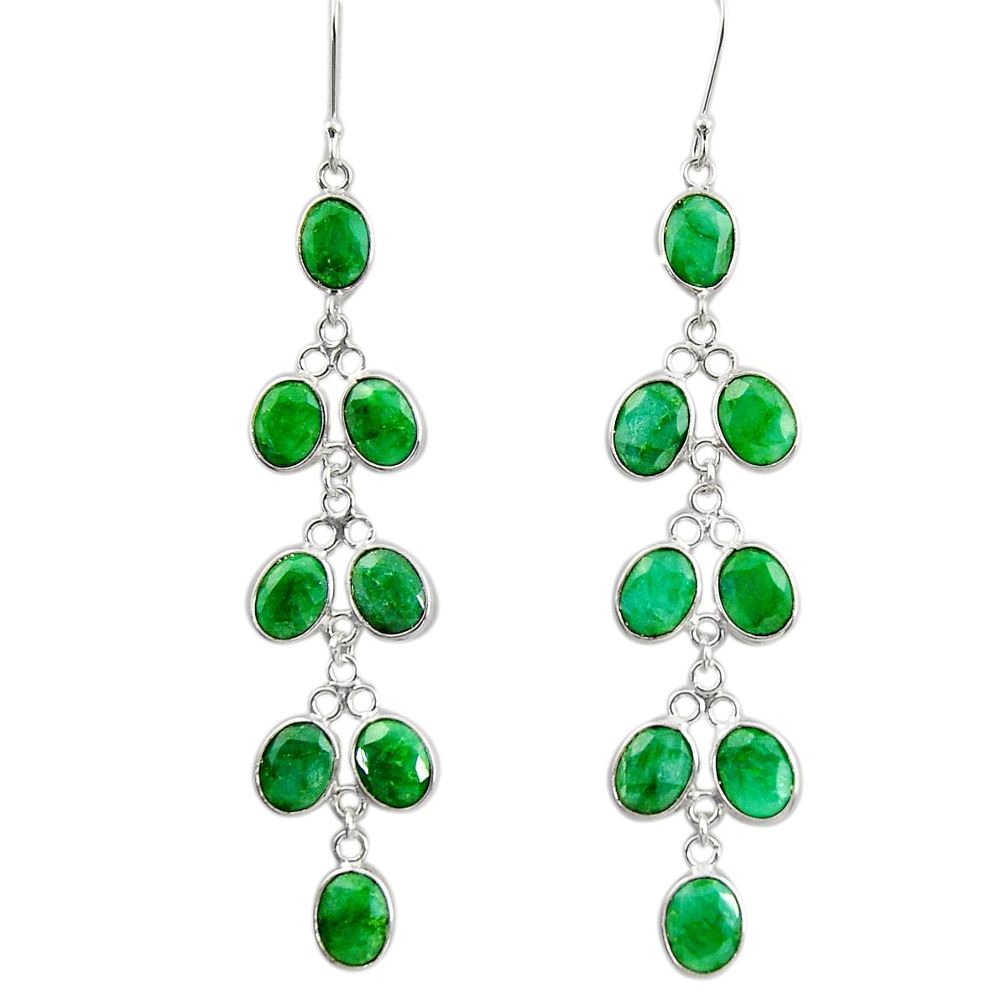 ver 23.77cts natural green emerald chandelier earrings d39844