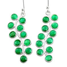 925 sterling silver 10.67cts natural green emerald chandelier earrings t77360