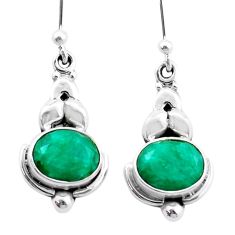 925 sterling silver 5.74cts natural green emerald dangle earrings jewelry u34779