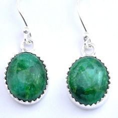 925 sterling silver 10.10cts natural green emerald earrings jewelry u56253