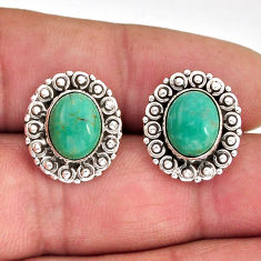 925 sterling silver 8.77cts natural green kingman turquoise stud earrings y75293