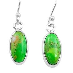925 sterling silver 5.70cts natural green mojave turquoise earrings u49543