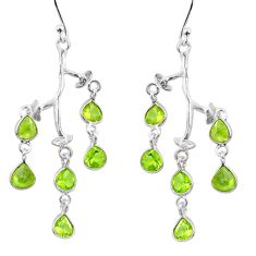 925 sterling silver 8.38cts natural green peridot chandelier earrings u32757