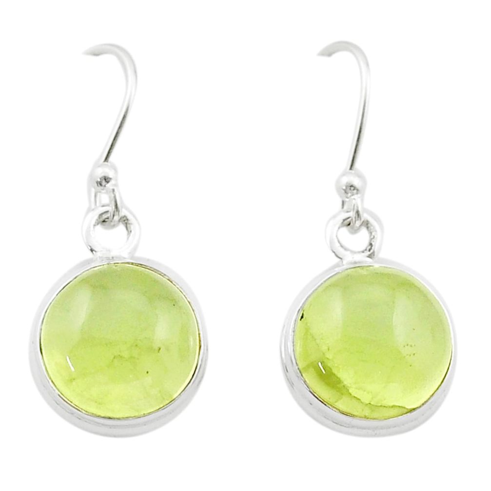 925 sterling silver 9.27cts natural green prehnite earrings jewelry u43349