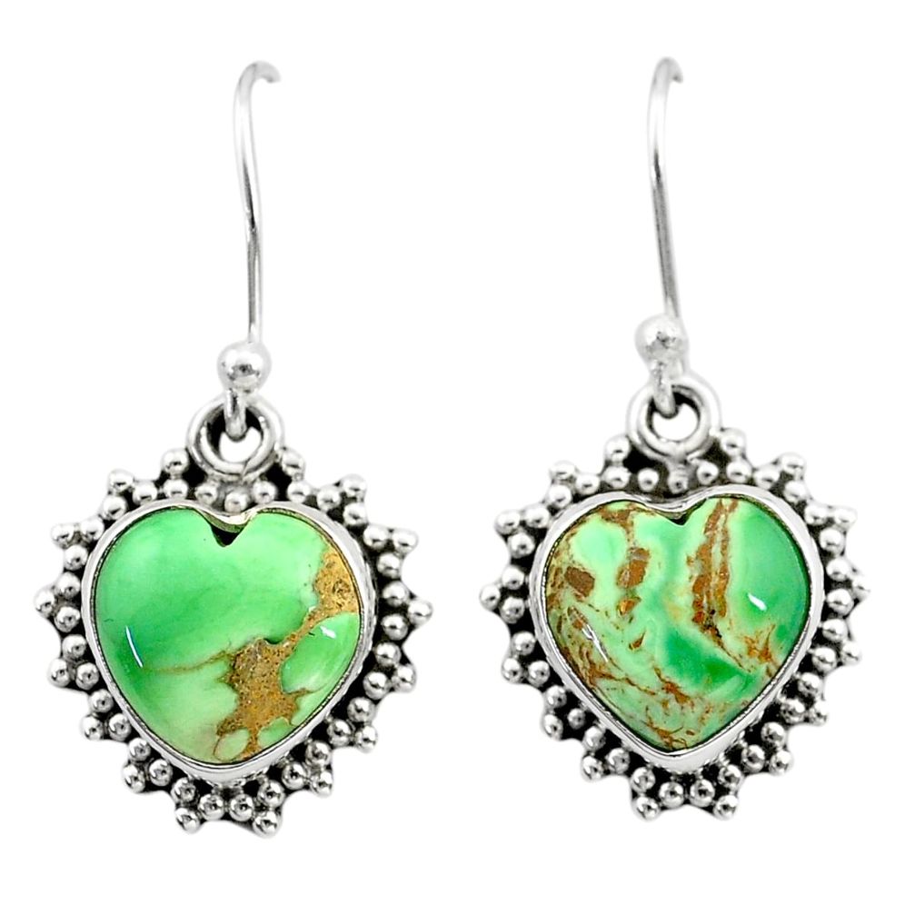 925 sterling silver 7.62cts natural green variscite dangle earrings t41543