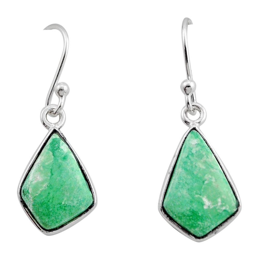925 sterling silver 6.36cts natural green variscite fancy dangle earrings y84092