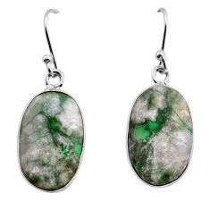 925 sterling silver 10.71cts natural green variscite oval dangle earrings y85854