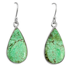 925 sterling silver 11.06cts natural green variscite pear dangle earrings y80013