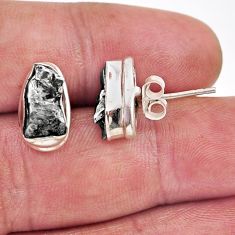 925 sterling silver 9.14cts natural grey meteorite gibeon stud earrings y91772