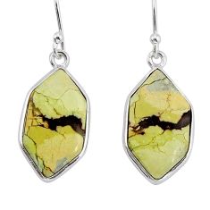 925 sterling silver 10.19cts natural lemon chrysoprase dangle earrings y72995