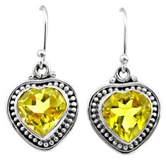925 sterling silver 9.89cts natural lemon topaz dangle earrings jewelry t41519