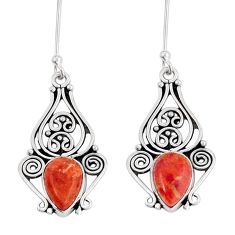 925 sterling silver 4.70cts natural orange mojave turquoise pear earrings y24764