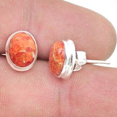 Clearance Sale- 925 sterling silver 5.27cts natural orange mojave turquoise stud earrings u49352