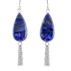 925 sterling silver 13.69cts natural orange sodalite dangle earrings r75618