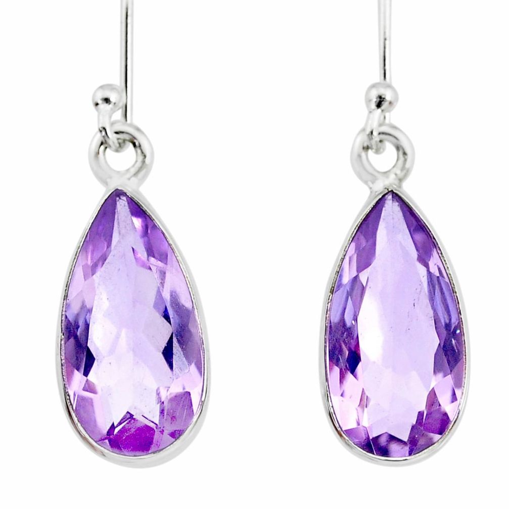 925 sterling silver 9.27cts natural pink amethyst dangle earrings jewelry r83644