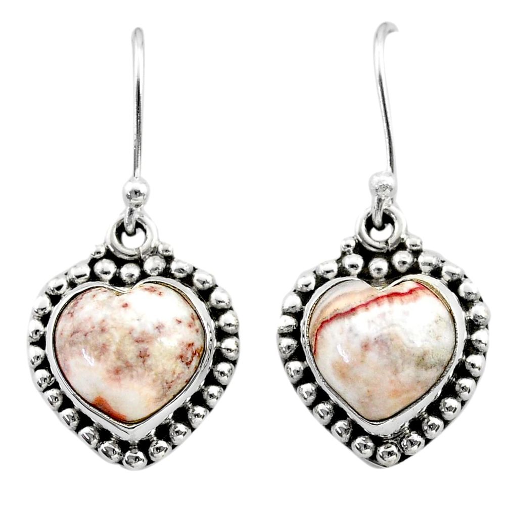 925 sterling silver 9.32cts natural pink botswana agate dangle earrings t41533