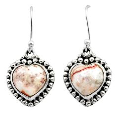 925 sterling silver 9.32cts natural pink botswana agate dangle earrings t41533