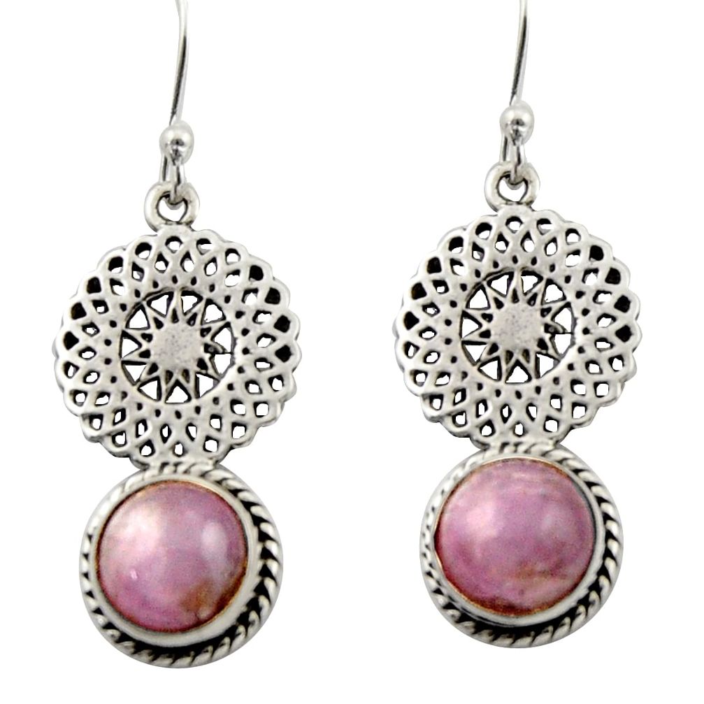 925 sterling silver 5.16cts natural pink kunzite dangle earrings jewelry d47069