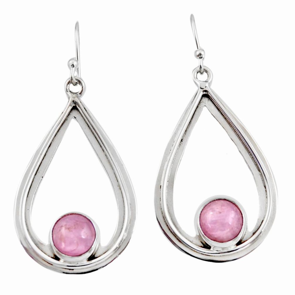 925 sterling silver 5.35cts natural pink kunzite dangle earrings jewelry d47596