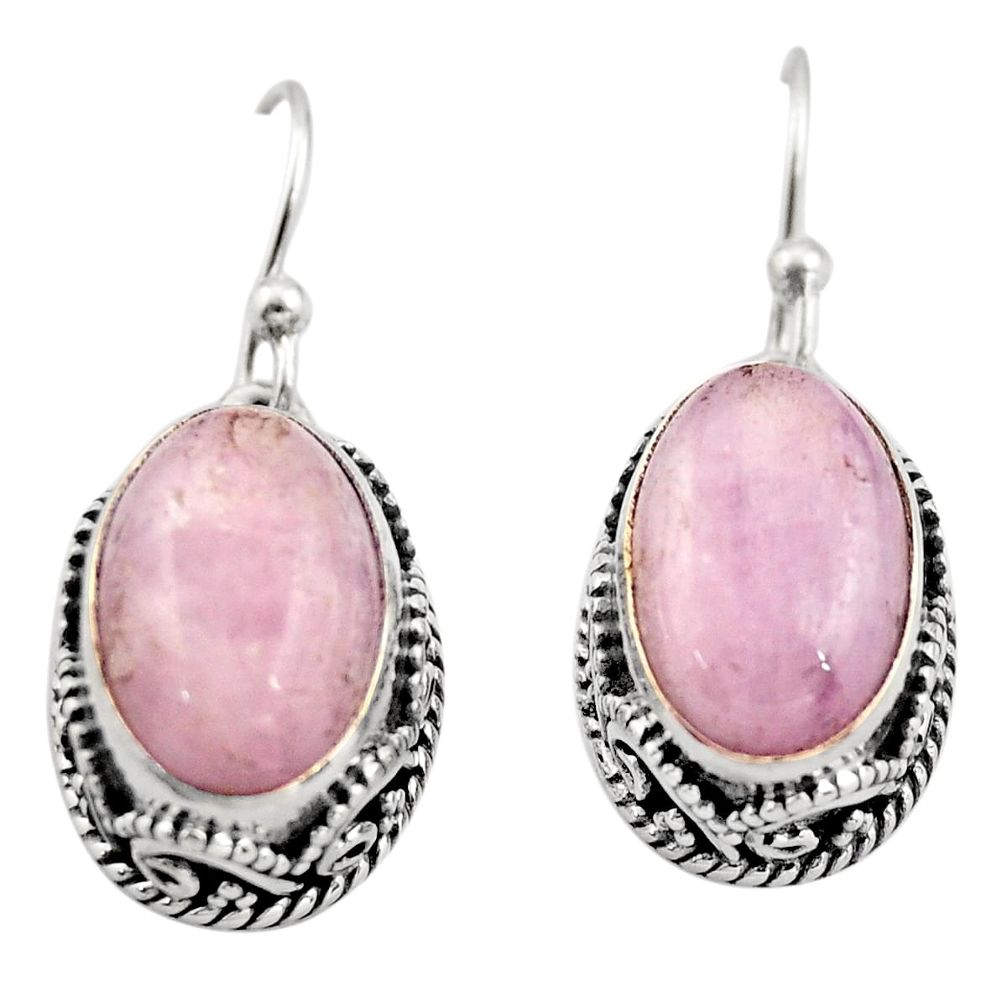 925 sterling silver 8.98cts natural pink kunzite dangle earrings jewelry r21904