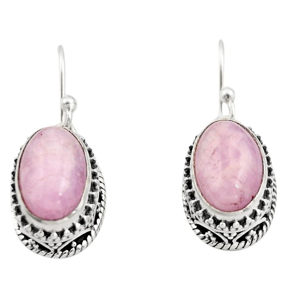 925 sterling silver 8.23cts natural pink kunzite dangle earrings jewelry r21915