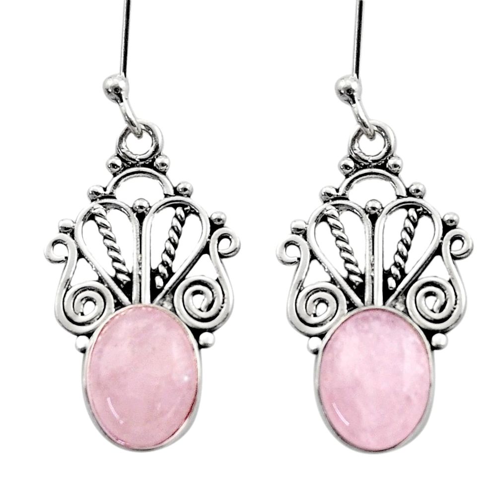ver 6.70cts natural pink morganite dangle earrings d40814