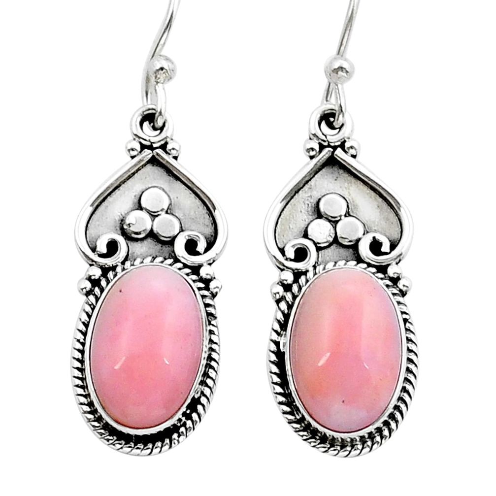 925 sterling silver 7.89cts natural pink opal dangle earrings jewelry y15533
