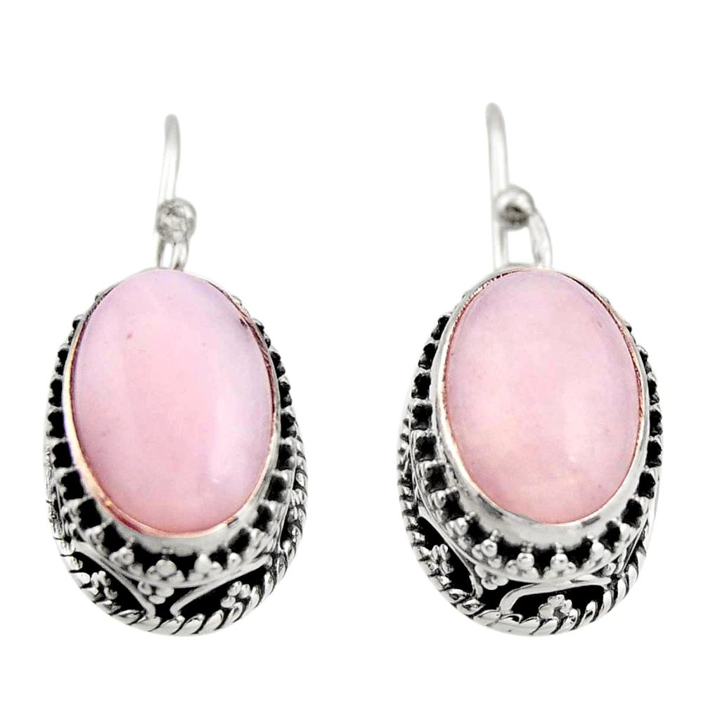 925 sterling silver 8.27cts natural pink opal earrings jewelry r21927