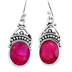 925 sterling silver 8.75cts natural pink ruby dangle earrings jewelry y15686
