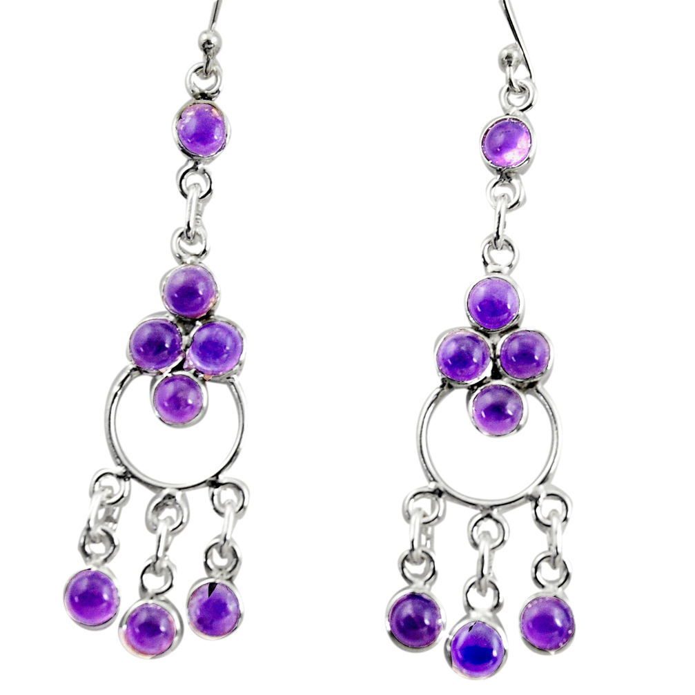 925 sterling silver 9.23cts natural purple amethyst chandelier earrings r35670