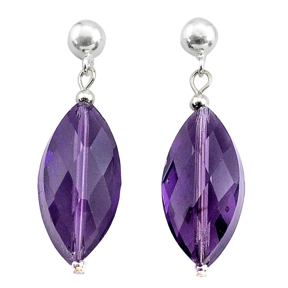 ver 27.17cts natural purple amethyst dangle earrings c27179