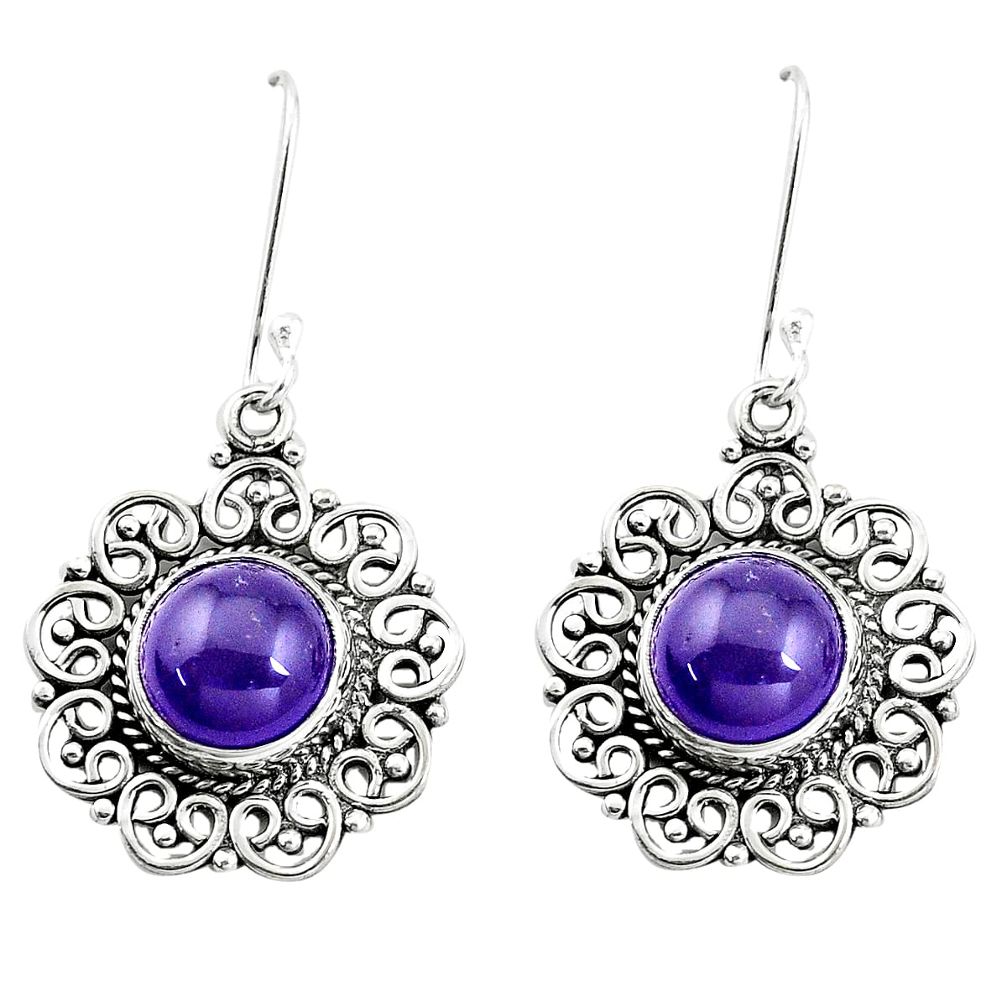 ver 9.65cts natural purple amethyst dangle earrings p13230