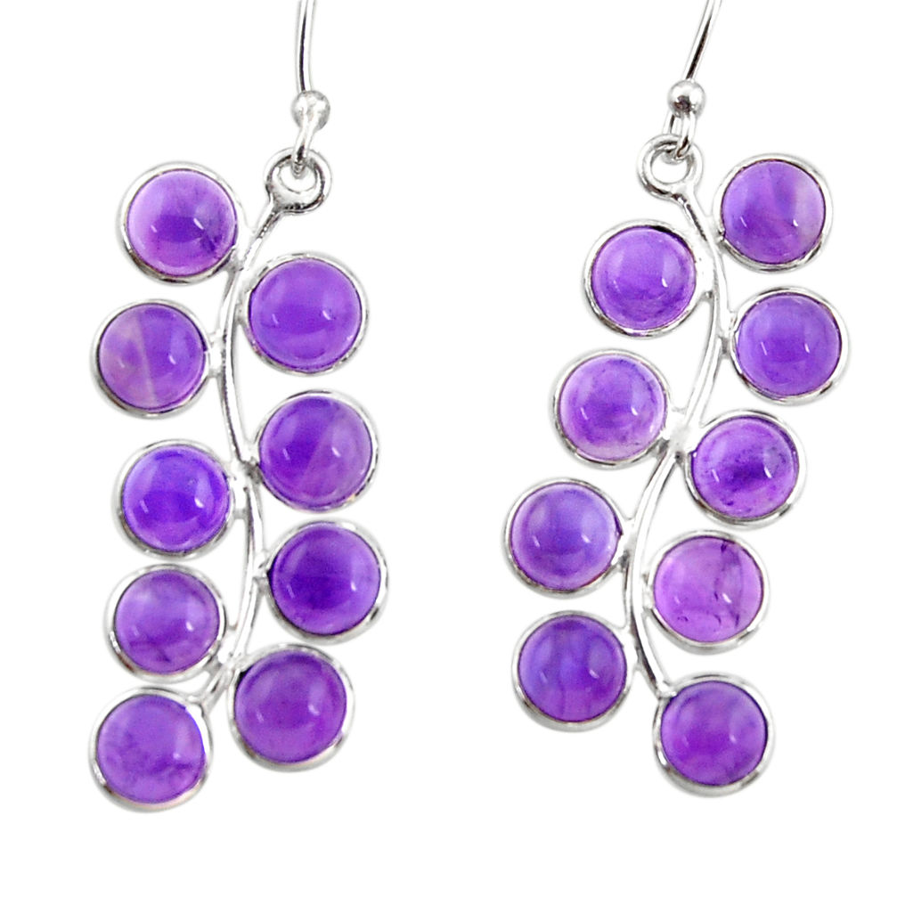 925 sterling silver 14.20cts natural purple amethyst dangle earrings r33464