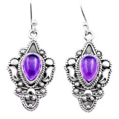 925 sterling silver 4.30cts natural purple amethyst dangle earrings u10630