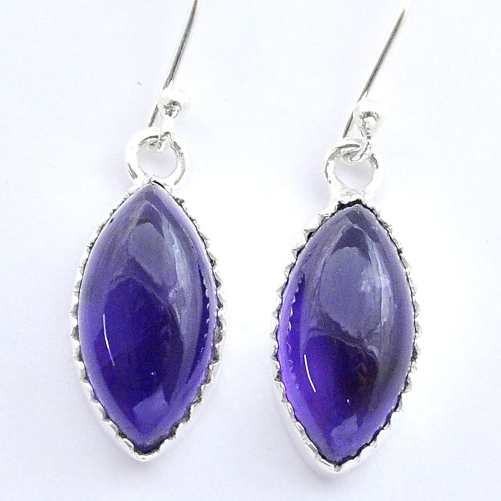 925 sterling silver 9.79cts natural purple amethyst dangle earrings u56168